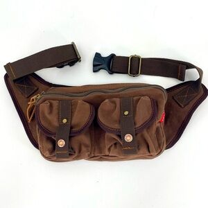 Augur Strauss & Co. Canvas Belly/ Waist Motorbike Bag  Color: Brown